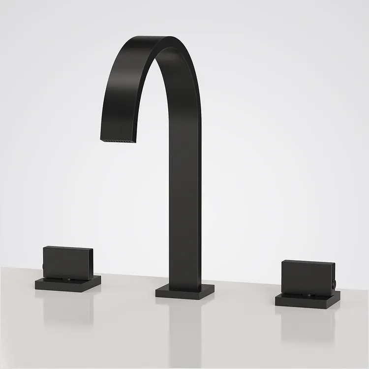 EVERSTEIN 10" H Modern Widespread Bathroom Sink Faucet Matte Black 