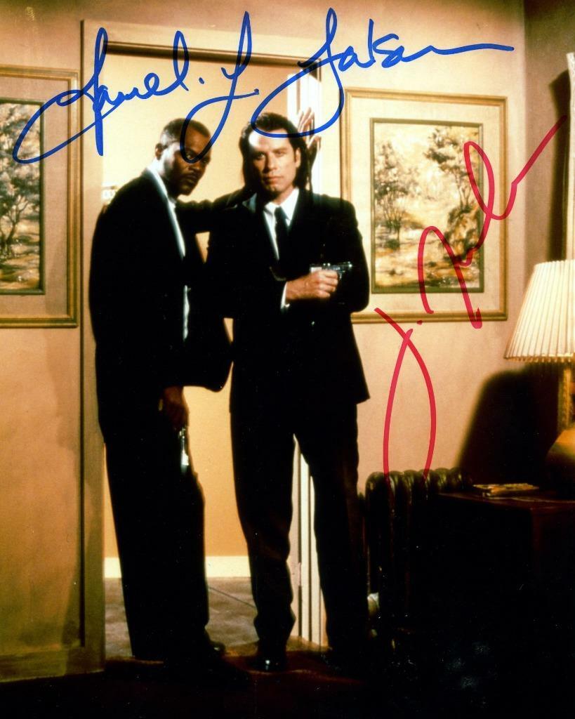 Pulp Fiction John Travolta Samuel L.Jackson SIGNED AUTOGARPHED 10X8 Photo Poster painting PRINT