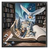 Book Scenery Scenery Full 11CT 3 Strands DIY Stamped Cross Stitch Kits for Beginners Adults Home Wall Decor Cross Stitch Art and Crafts Kits 45x45cm