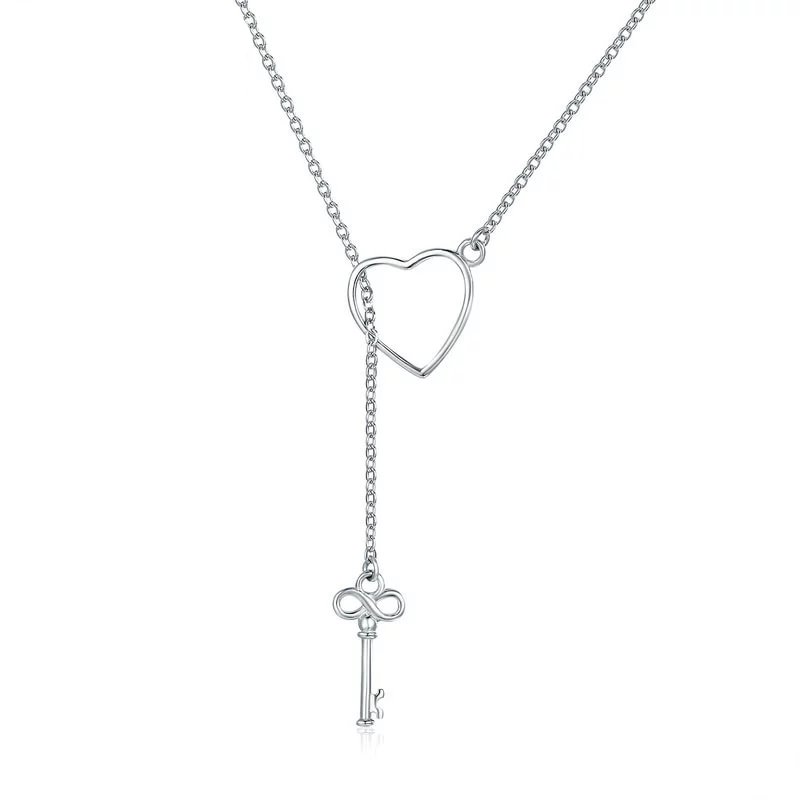 Love heart key necklace