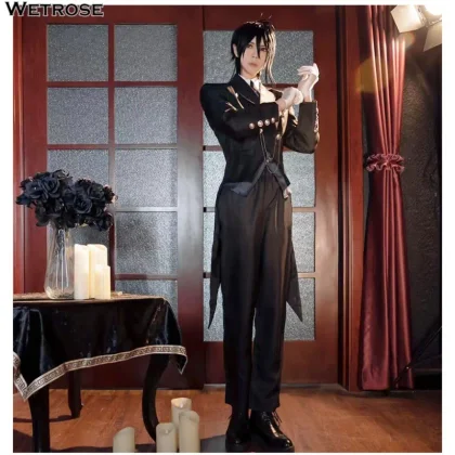 [Wetrose] In Stock Black Butler Sebasuchan Mikaerisu Cosplay Costume Lackey Servant Anime Full Set Halloween