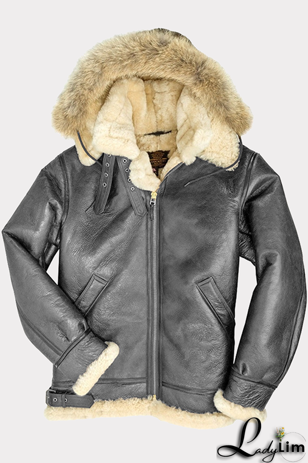 Brown Fashion Street Patchwork Contrast Zipper Hooded Collar Outerwear