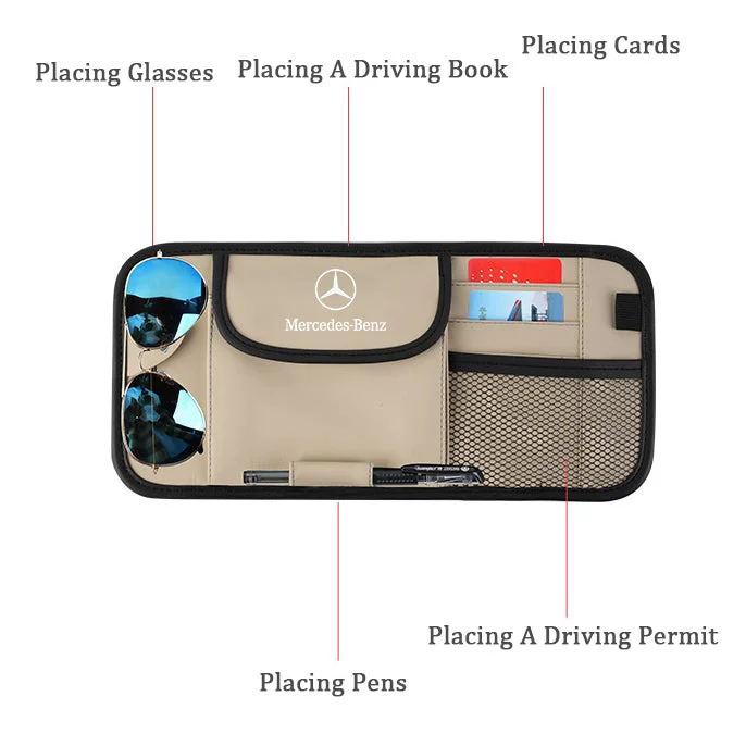 Car Supplies Sunvisor Storage Car Glasses Clip Bag