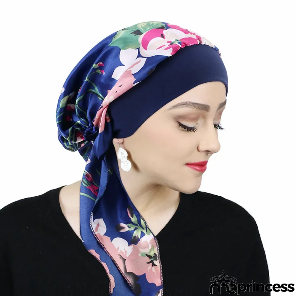 Women's Floral Printed Straps Halter Fashion Hat