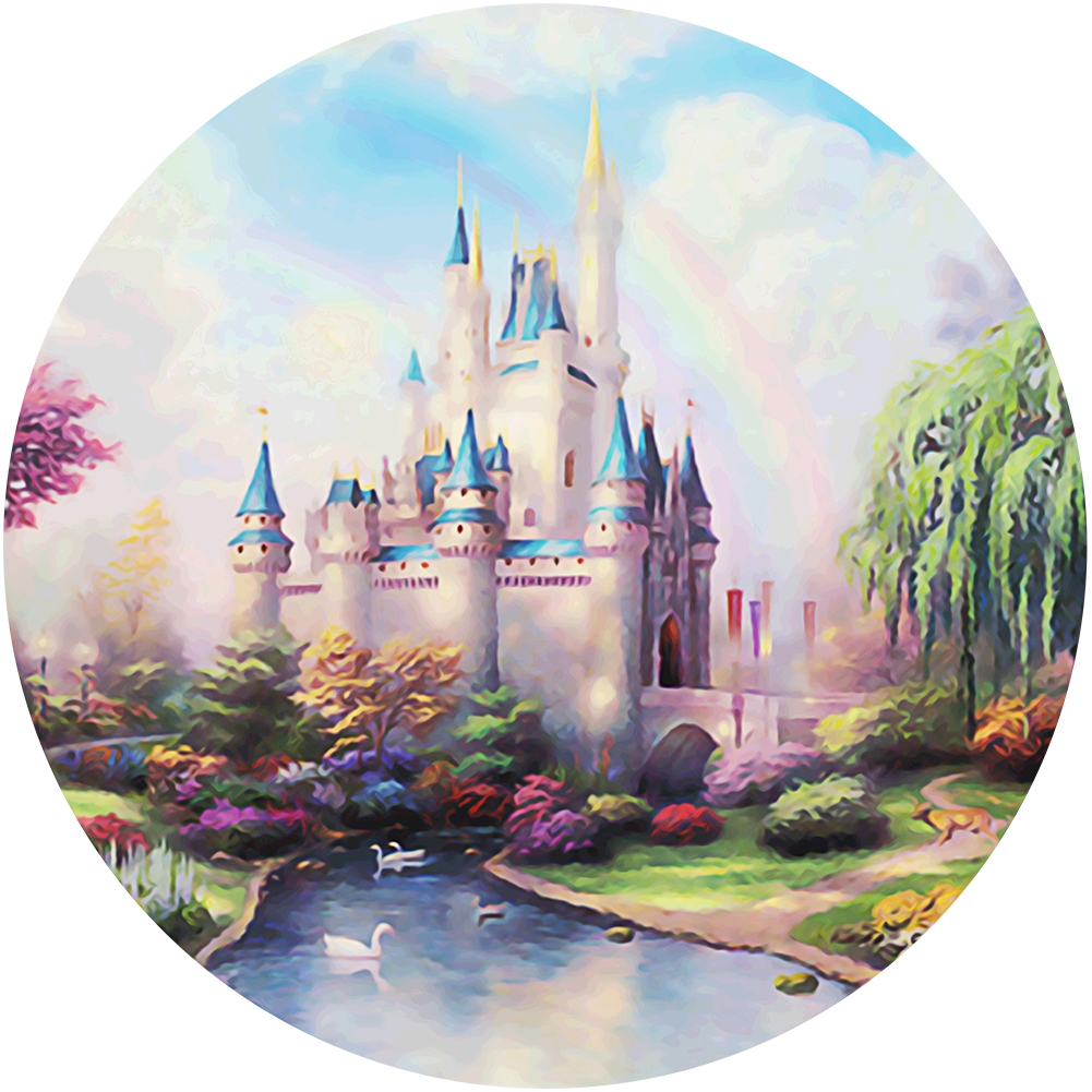 

40*40CM - Round Drill Diamond Painting - Rainbow Castle, 501 Original