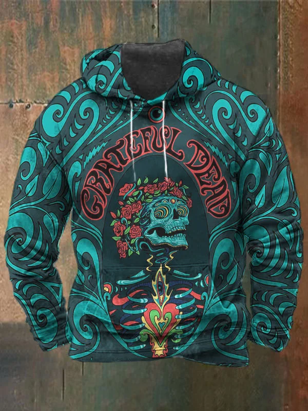 Unisex Skull Print Heavyweight Hoodies