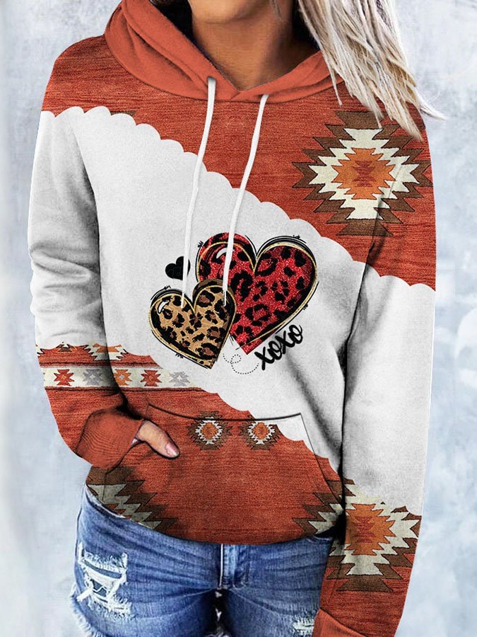 Vintage-Print Long-Sleeve Hoodie