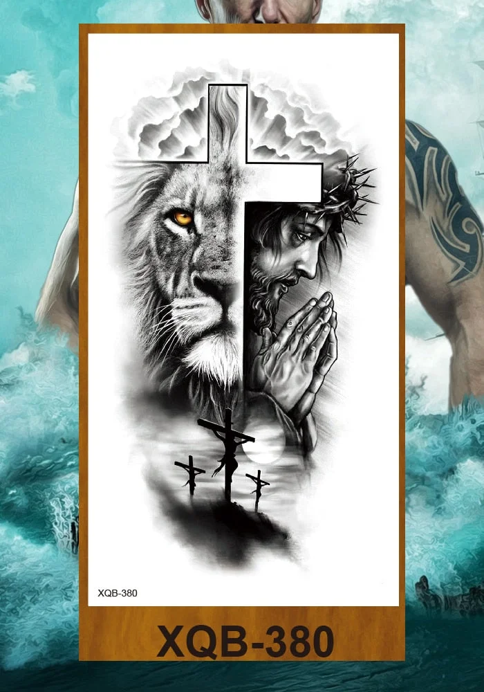 Temporary Tattoo Sticker Man Woman Arm Body Art Fake Tatoo Buddha Bodhisattva Believer Religion Valkyrie Female Warrior Goddess