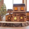 Original Handmade Wooden Fairy Tale House Night Light - Creative Desktop Ornament