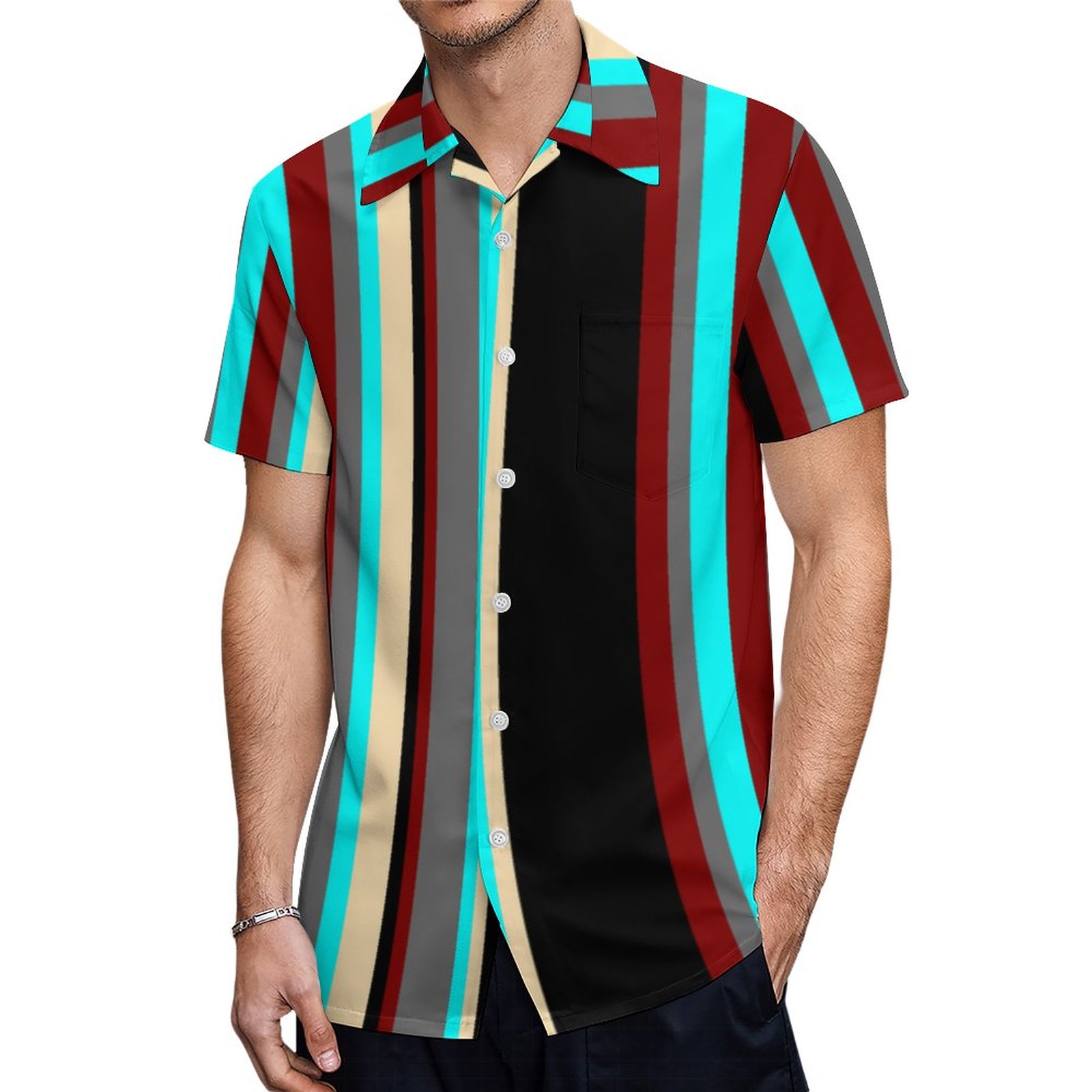 Short Sleeve Cyan Dim Grey Maroon Black Beige Hawaiian Shirt Mens Button Down Plus Size Tropical Hawaii Beach Shirts