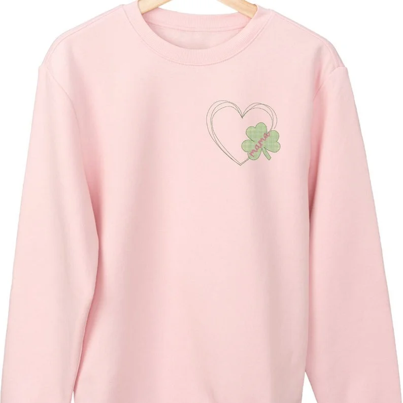 MAMA embroidery design, clover MAMA embroidery Mother's Day sweatshirt