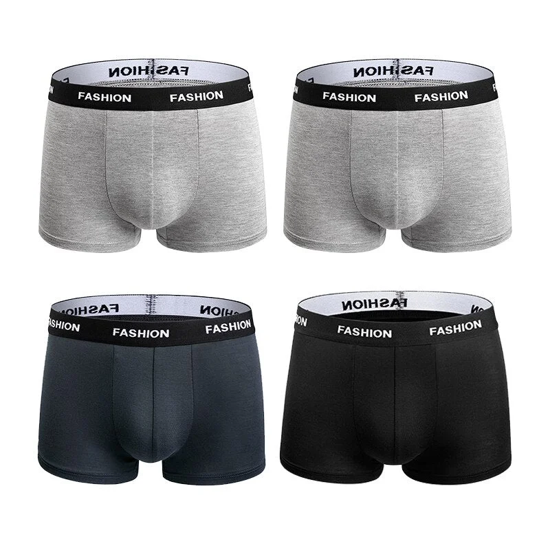 4PCS Men Underwear Cotton Boxers Panties Comfortable Mens Underpants Homme Sexy Fashion Letter Male Boxershorts