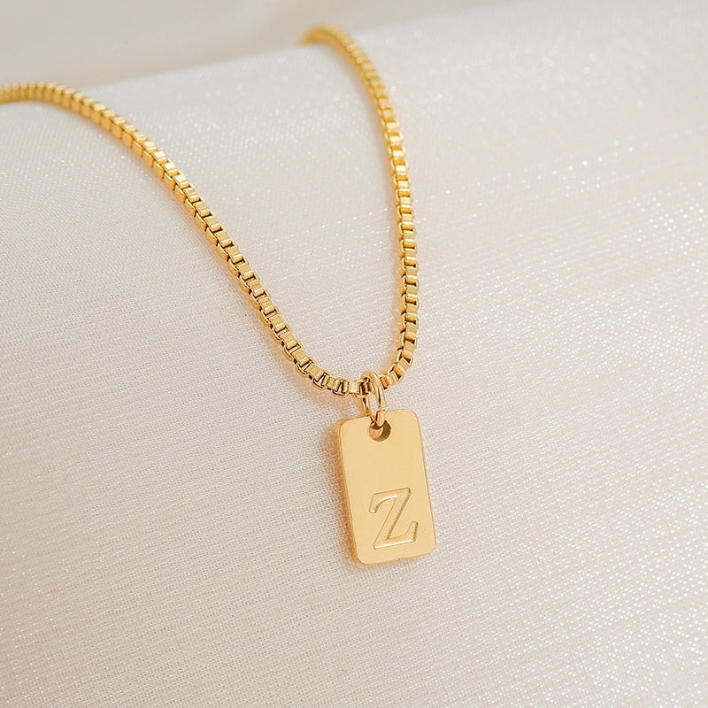 Minimalist Letter 304 Stainless Steel 18K Gold Plated Pendant Necklace