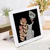 Golden Leaf Lady Special Shape Partial Drill Dimond Art Paintings with Plastic Frame 17x17cm
