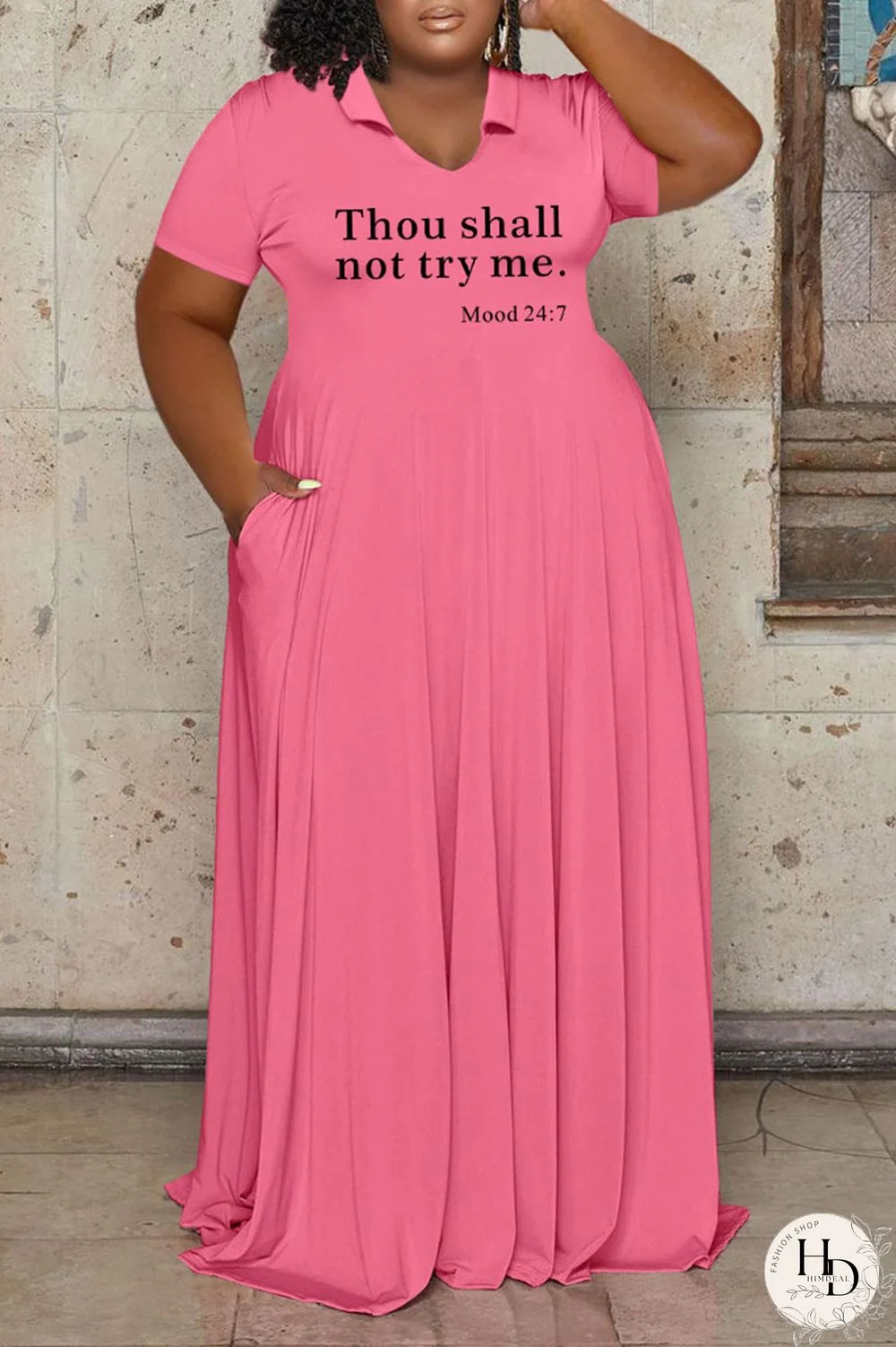 White Casual Letter Print Patchwork V Neck Straight Plus Size Dresses