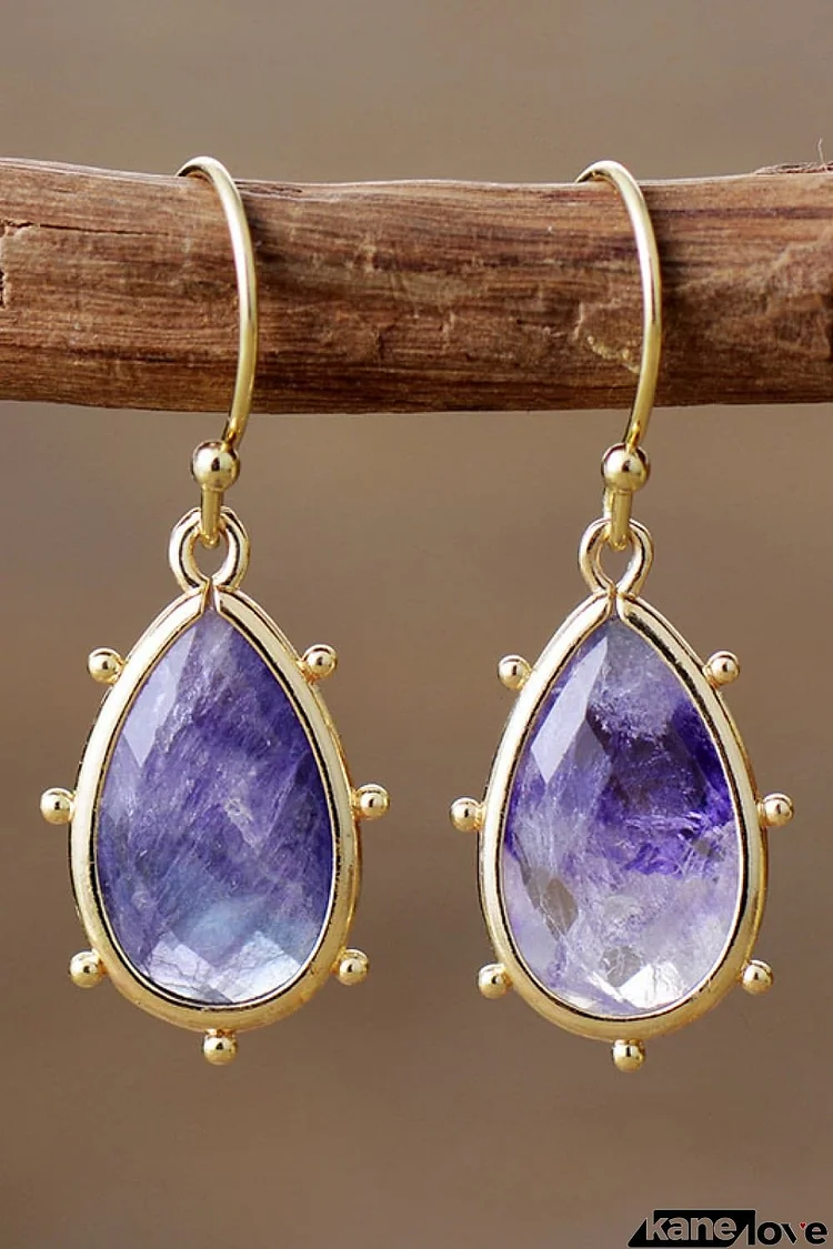 Natural Stone Teardrop Earrings