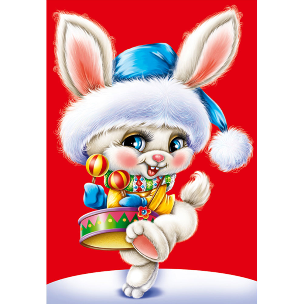 

Christmas Bunny - Round Drill Diamond Painting - 30*40CM, 501 Original