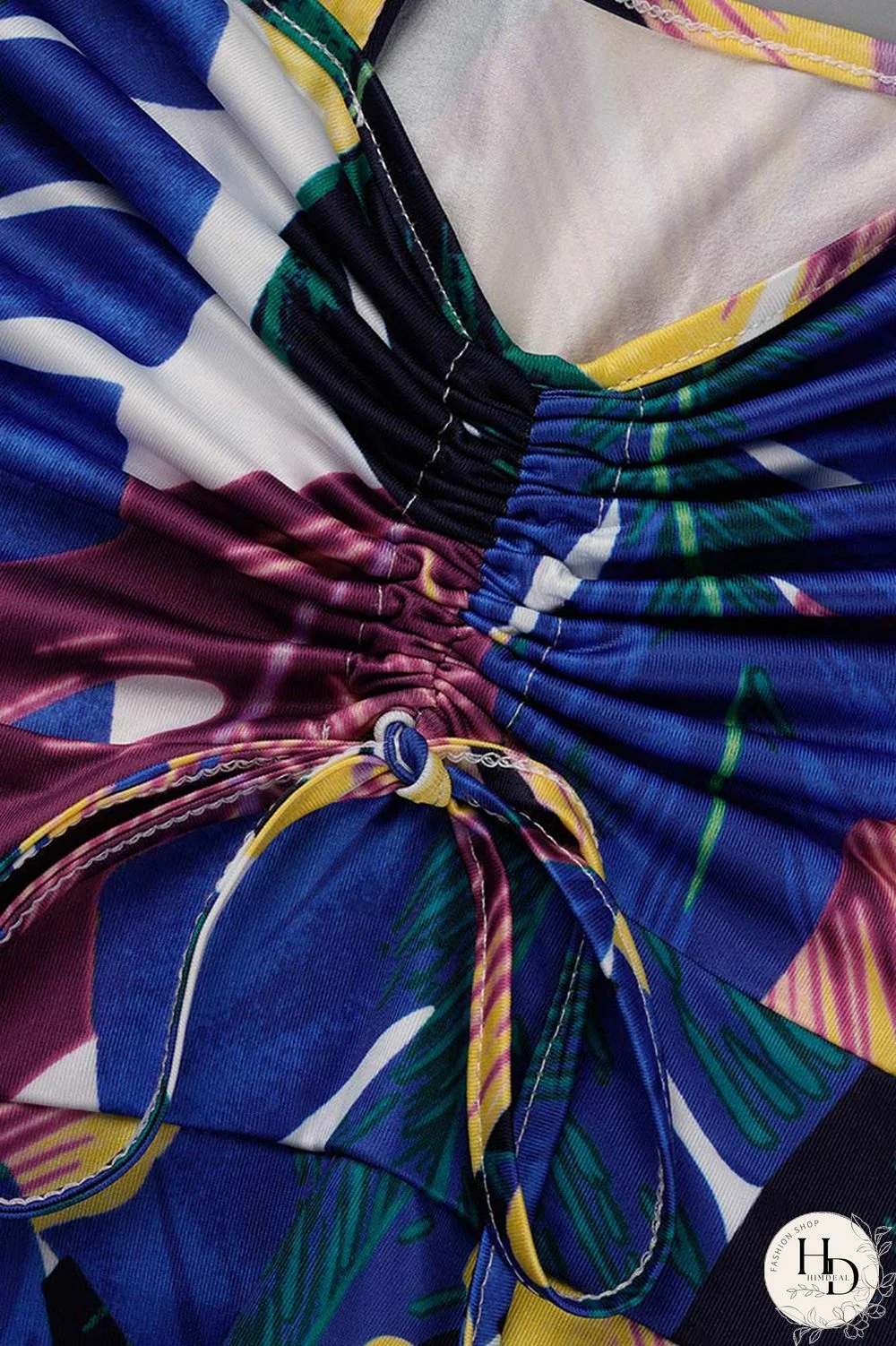 Yellow Fashion Sexy Plus Size Print Backless Slit Halter Sleeveless Dress