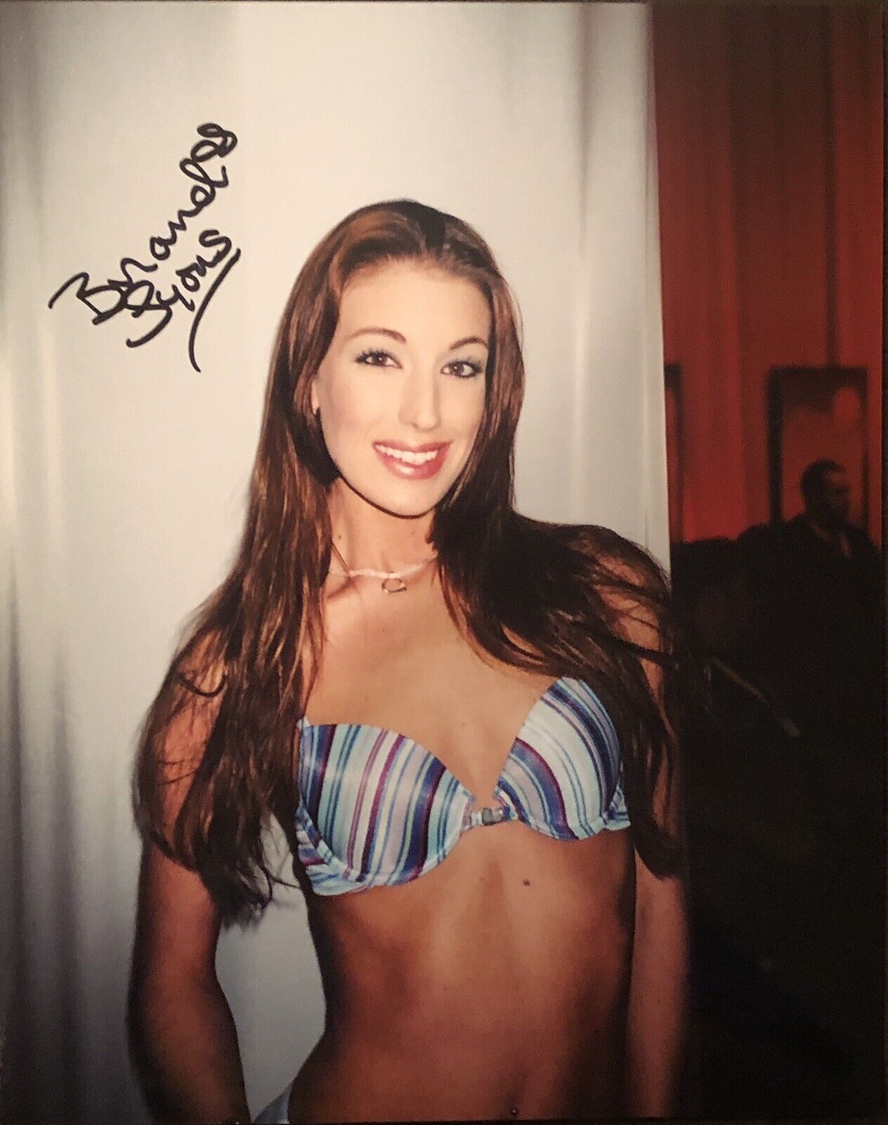 Brandi Lyons Adult STAR SIGNED 8X10 Candid Photo Poster painting AUTOGRAPH Sexy Brazzers