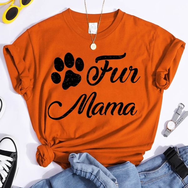 Hot Fun Mama Printed T-Shirts For Women Summer Short Sleeve Tee Shirts Round Neck Casual Summer Ladies Tops - BlackFridayBuys