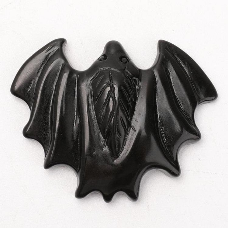 DISCOUNT Black Obsidian Bat Carvings Animal Bulk