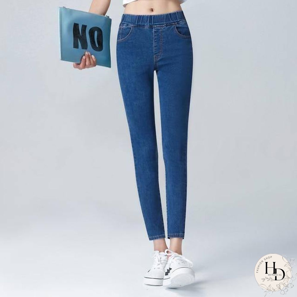 Women's Elastic high waist Skinny Jeans plus size 5XL 6XL fashion Women black blue pocket mom Jeans skinny Stretch Denim Pants