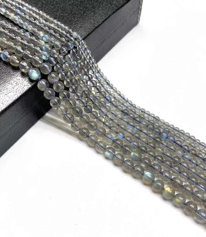 1 Piece Diameter 4mm Diameter 5mm Diameter 6 Mm 1-1.5mm Beaded Natural Stone Labradorite Round Beads