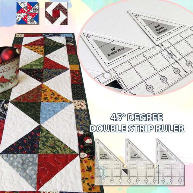 45° Degree Double Strip Ruler With Instructions