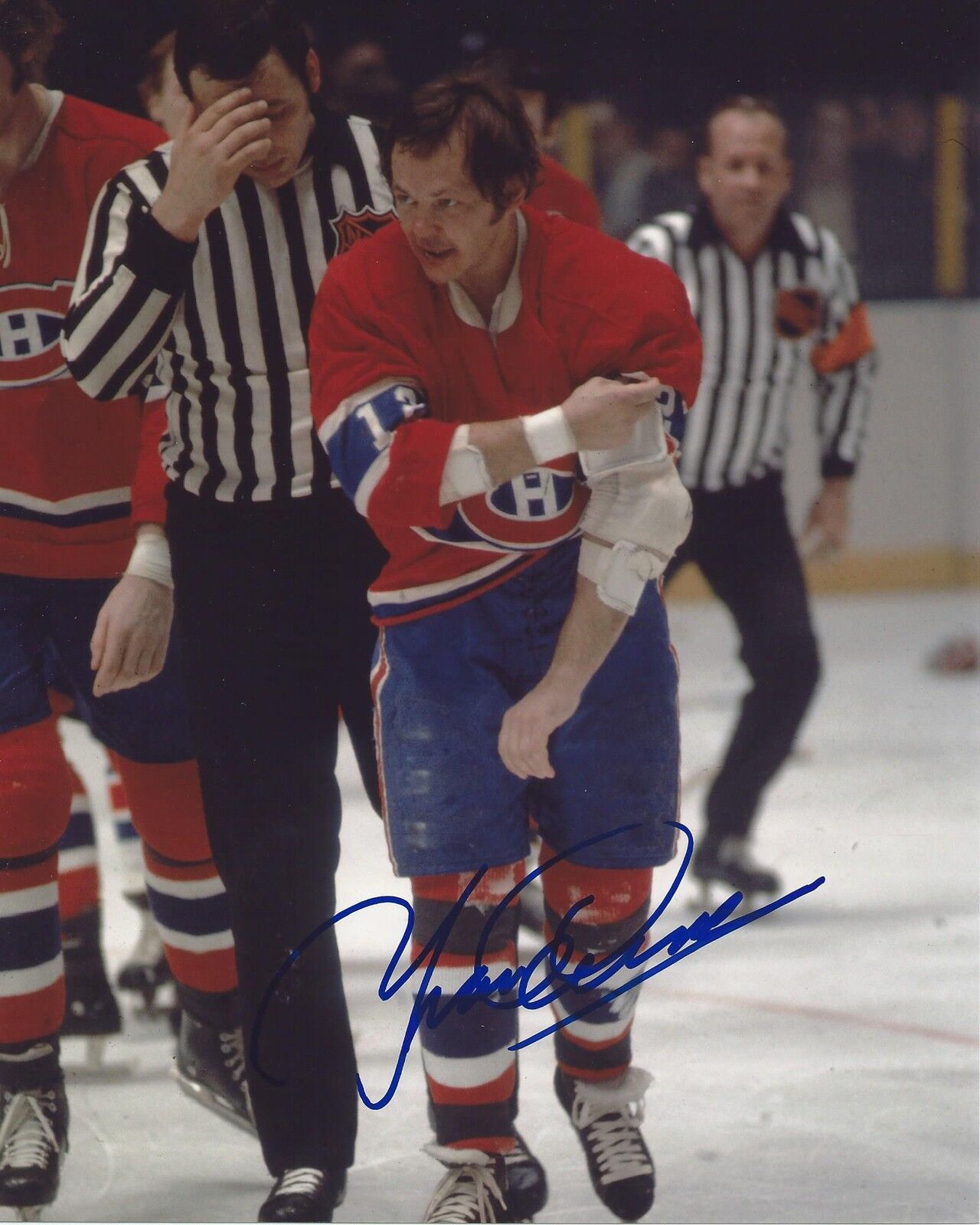 Yvan Cournoyer Signed 8x10 Photo Poster painting Montreal Canadiens Autographed COA