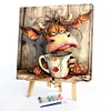 (US Local)Paint By Numbers Kit On Canvas DIY Oil Art Cow Picture Home Wall Decor 30x30cm