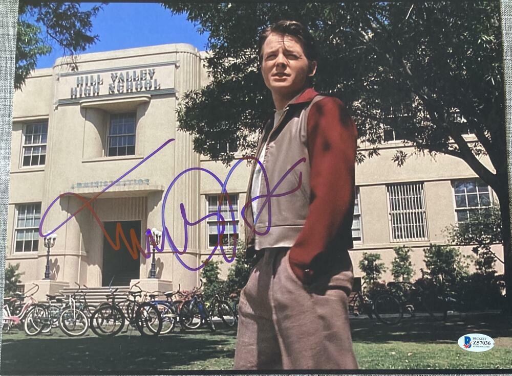 MICHAEL J. FOX SIGNED AUTOGRAPH - BACK TO THE FUTURE RARE 11X14 Photo Poster painting BECKETT 38