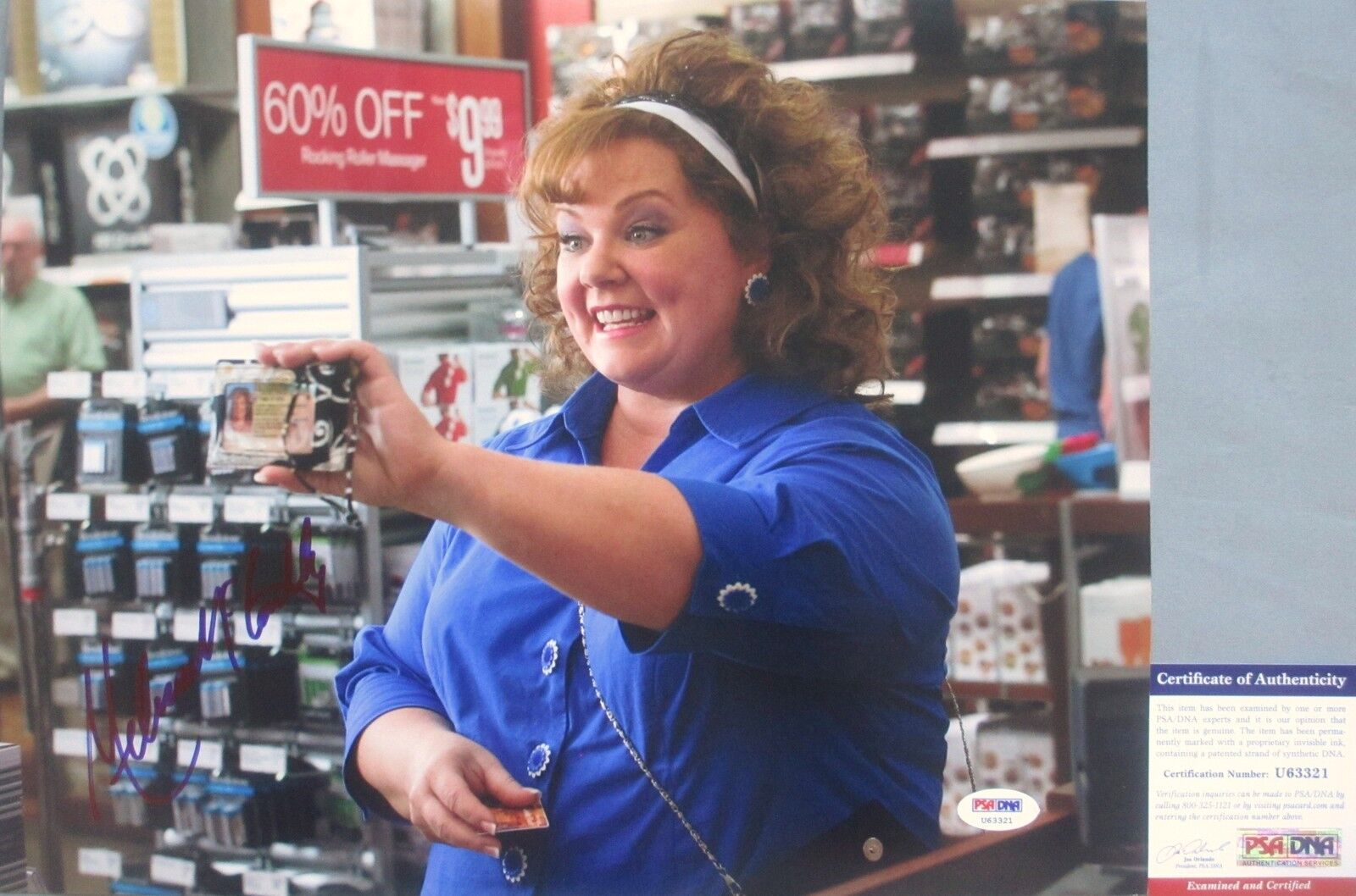 SANDY BIGELOW PATTERSON!! Melissa McCarthy Signed IDENTITY THIEF 11x14 Photo Poster painting PSA