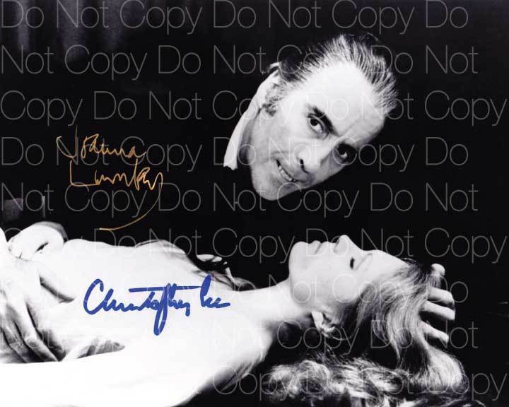 Dracula signed Christopher Lee Joanna Photo Poster painting 8X10 in picture poster autograph RP