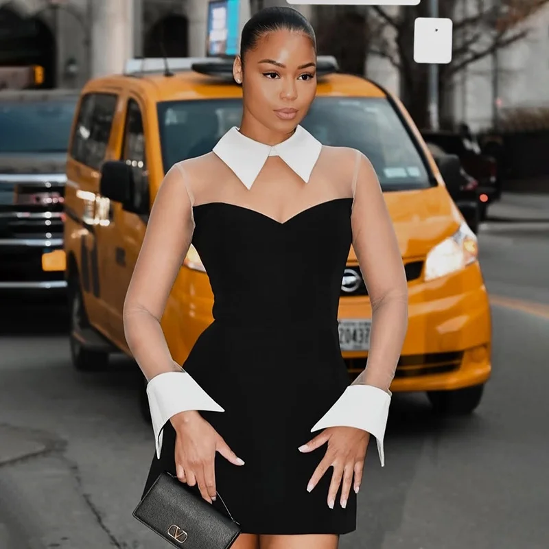 Uveng Uveng Women's Spring And Summer Shirt Clip Nets Ning Tipper A-Dress Line Dress