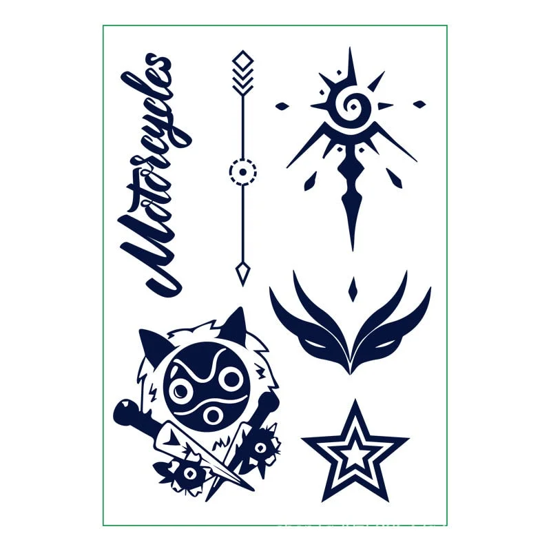 New semi-permanent juice herbal tattoo stickers waterproof long-lasting men and women tattoo text simulation tattoo stickers