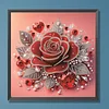 Rote Rose speziell geformte 5D DIY Teilbohrer-Diamant-Mal-Set 30x30cm