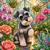 Diamond Painting -5D Full Round Drill Miniature Schnauzer Puppy(40x40cm)