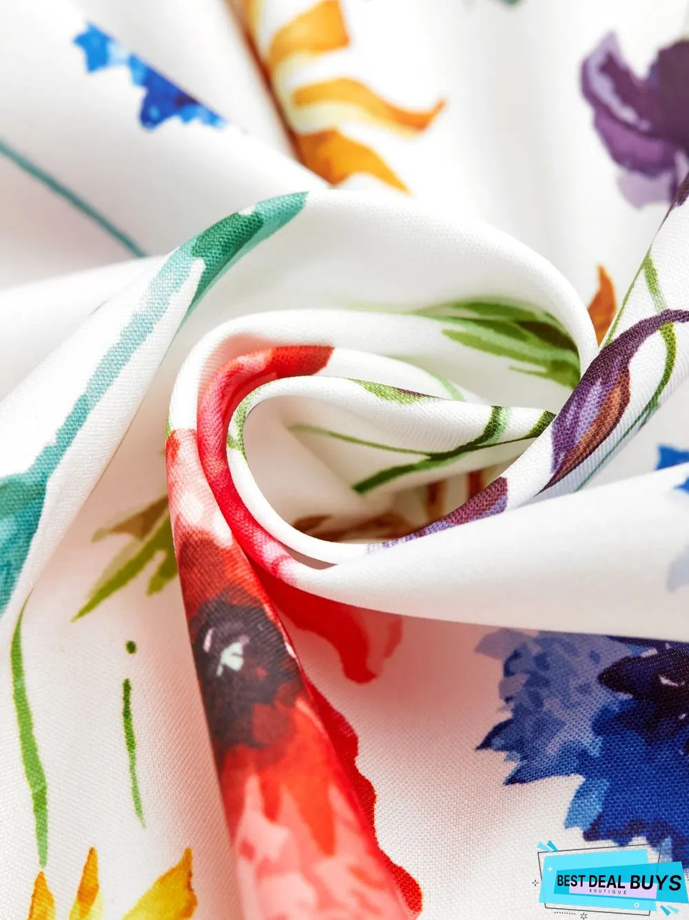 Floral Loosen Casual Short Sleeve Woven Dress
