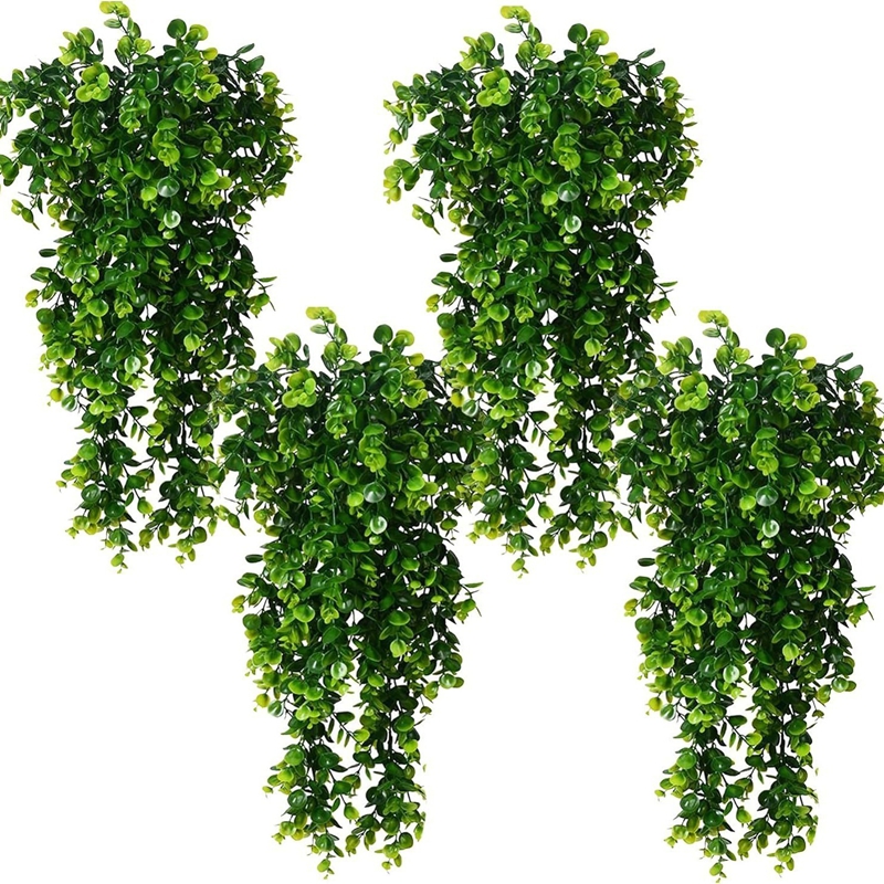 Tegooe Artificial Hanging Eucalyptus Vine - Wall Simulation Greenery for Home Outdoor Decor