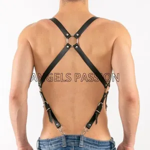 pornhint Pornhint Harness Men Lingerie - Bondage Leather Body Gay Harness - Gay Underwear - Male Harness - Gifts for Him - BDSM Harness - Chest Harness