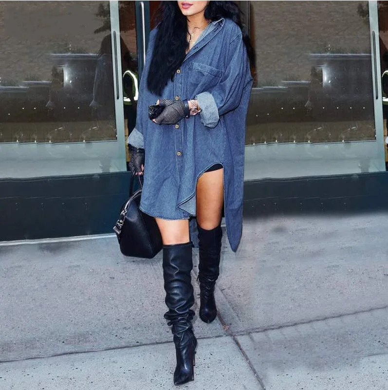 Brownm Attractive Charming Women's Long-sleeved Irregular Blouses