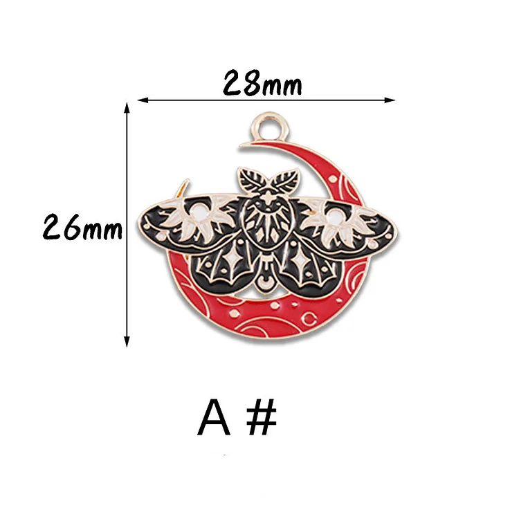 10/30pcs Cartoon Animal Insects Charm Gold Plated Flower Moon Butterfly Charms Enamel Charm Pendant Bracelet DIY Earring Necklace Key Chain Jewelry Accessories