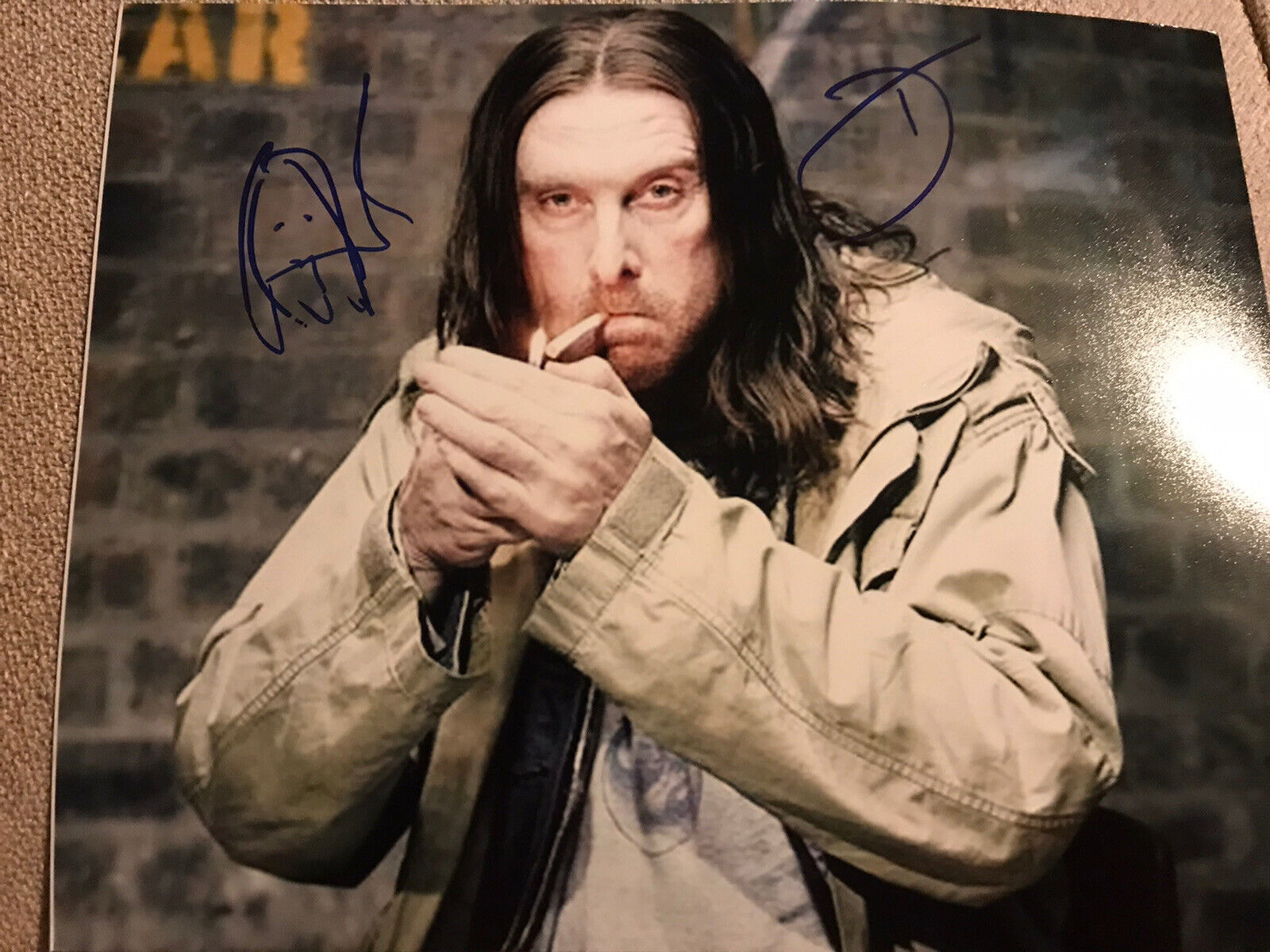 David Threlfall Signed 10x8 Shameless Photo Poster painting With Frank Drawing