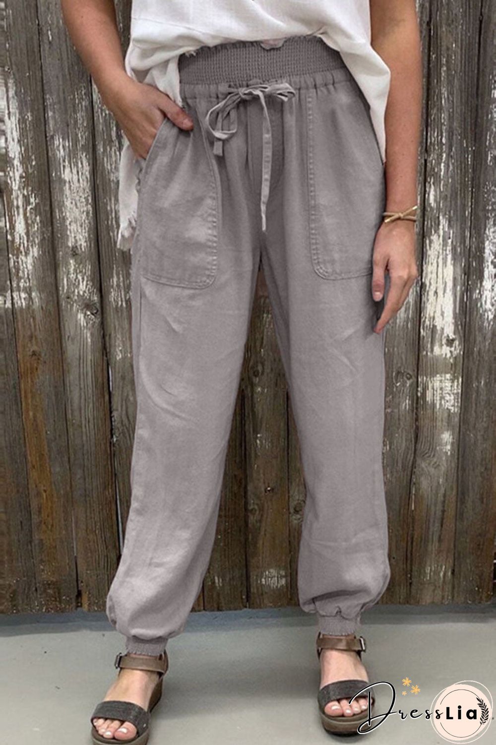 Fashion Casual Solid Split Joint Loose Straight Bottoms