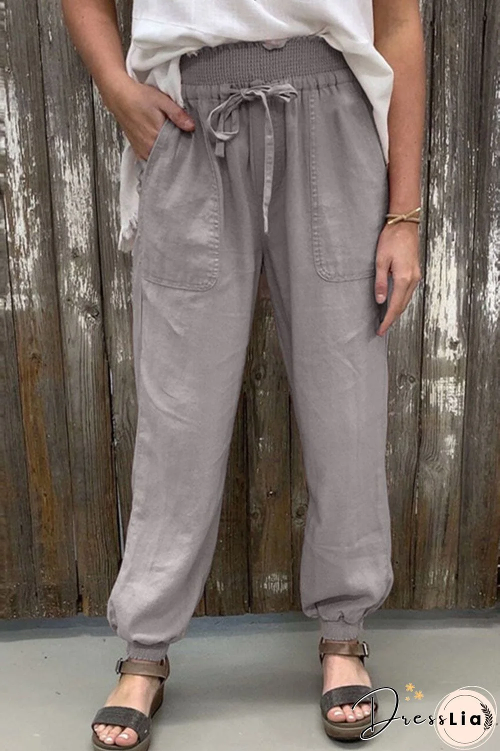 Fashion Casual Solid Split Joint Loose Straight Bottoms