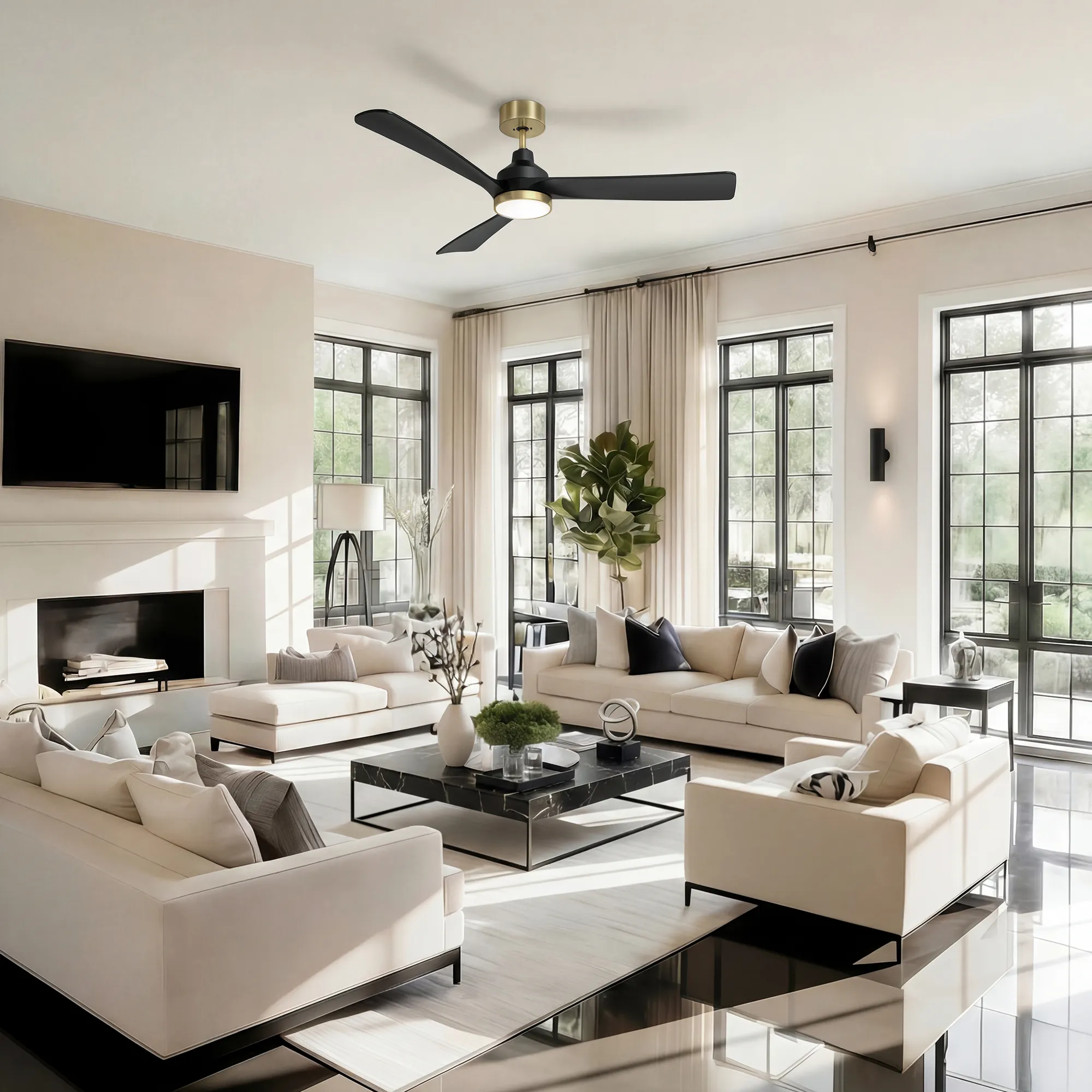 Smart ceiling fan light integrated into a modern connected home
