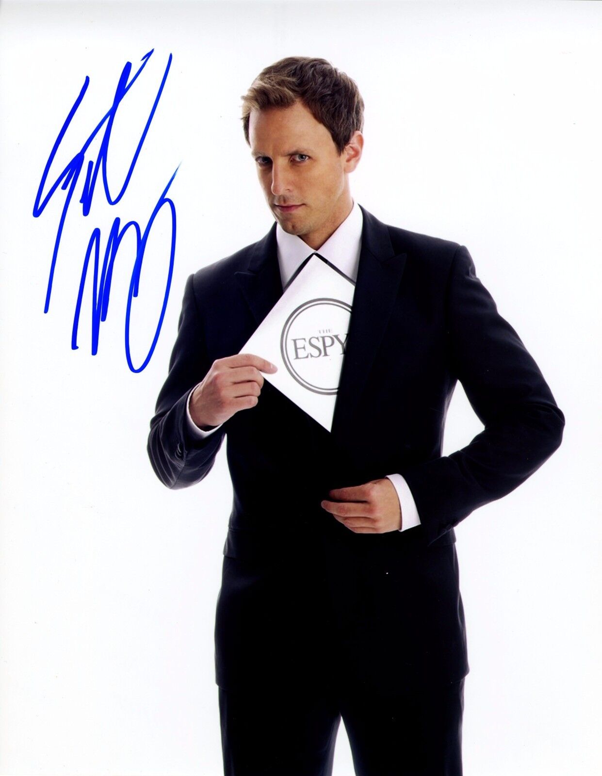 Seth Meyers Signed 11x14 Photo Poster painting NBC Autograph Late Night SNL Democrat Autograph