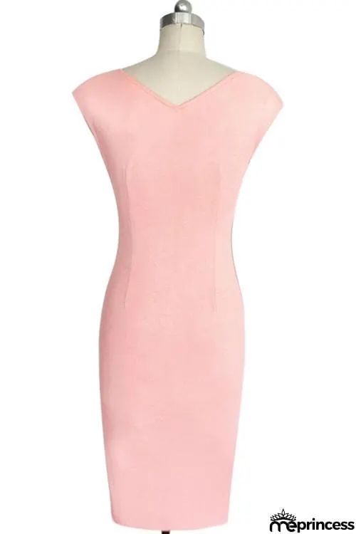 Square Neck Sleeveless Bodycon Dress