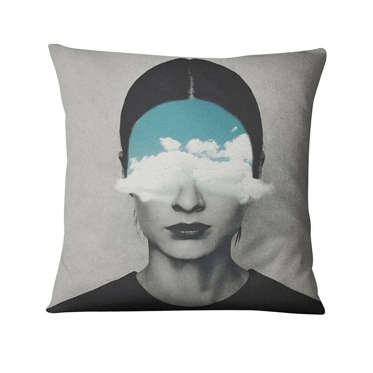 Linen Pillow Case  - Abstract Artistic Figures 45*45cm