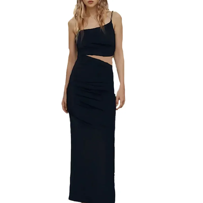 Brownm Brownm 2024 New Back Waist Sexy Party Dress Women's Sling Long Dress